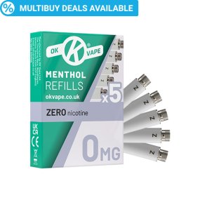 OK Cigalike E-Cig Refills - Menthol Flavour - 0mg Nicotine Free - Pack Image