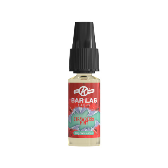 Strawberry Mint E Liquid bottle from the Bar Lab e-liquid range by OK Vape