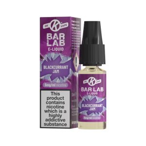 Blackcurrant Jam 6mg E Liquid bottle and box from the Bar Lab e-liquid range by OK Vape