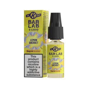 Lemon Sherbet 6mg E Liquid bottle and box from the bar Lab e-liquid range by OK Vape