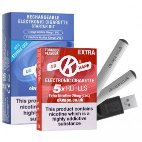 OK Cigalike Starter Kit Bundle - Tobacco Flavour