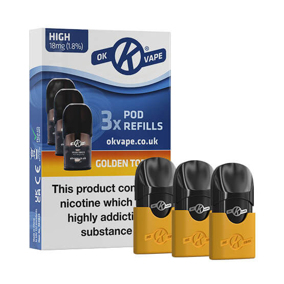 Golden Tobacco Pod Refills for the OK Pod Vape Kit