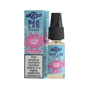 Cotton Candy 3mg E Liquid bottle and box from the BAR LAB e-liquid range by OK Vape