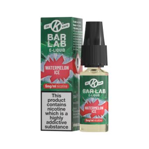 Watermelon Ice 6mg E Liquid bottle and box from the BAR LAB e-liquid range by OK Vape