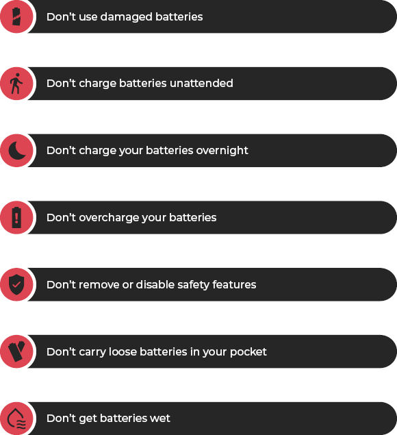 Battery safety don'ts: follow these battery don'ts to safely get the most out of your vape batteries
