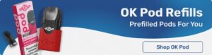 OK Pod is a simple yet sophisticated prefilled pod vape kit that's easy to stop smoking with.